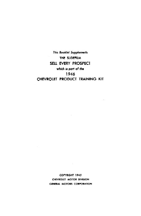 1946 Chevrolet Sell Every Prospect Booklet Page 3